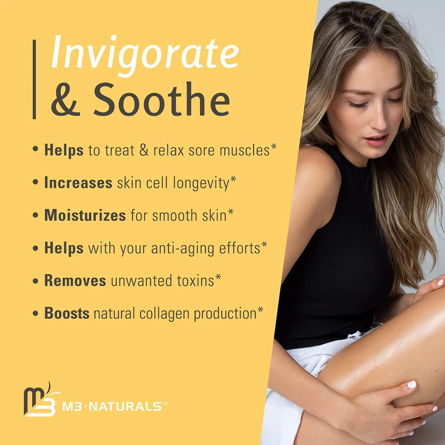 Ylang Ylang   Ginger Lymphatic Drainage Massage Oil – with Collagen & Stem Cells for Circulation, Detox & Cellulite Removal – Body Oil for Muscle Relief, Skin Firming & Relaxation – 8oz by M3 Naturals