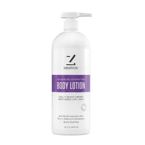 Zealios Advanced Hydration Body Lotion for Swimmers 32oz - Deep Hydration Formula, Lotion for Extremely Dry Skin, Skincare Moisturizer with Vitamins & Antioxidants, Non-Greasy Lotion