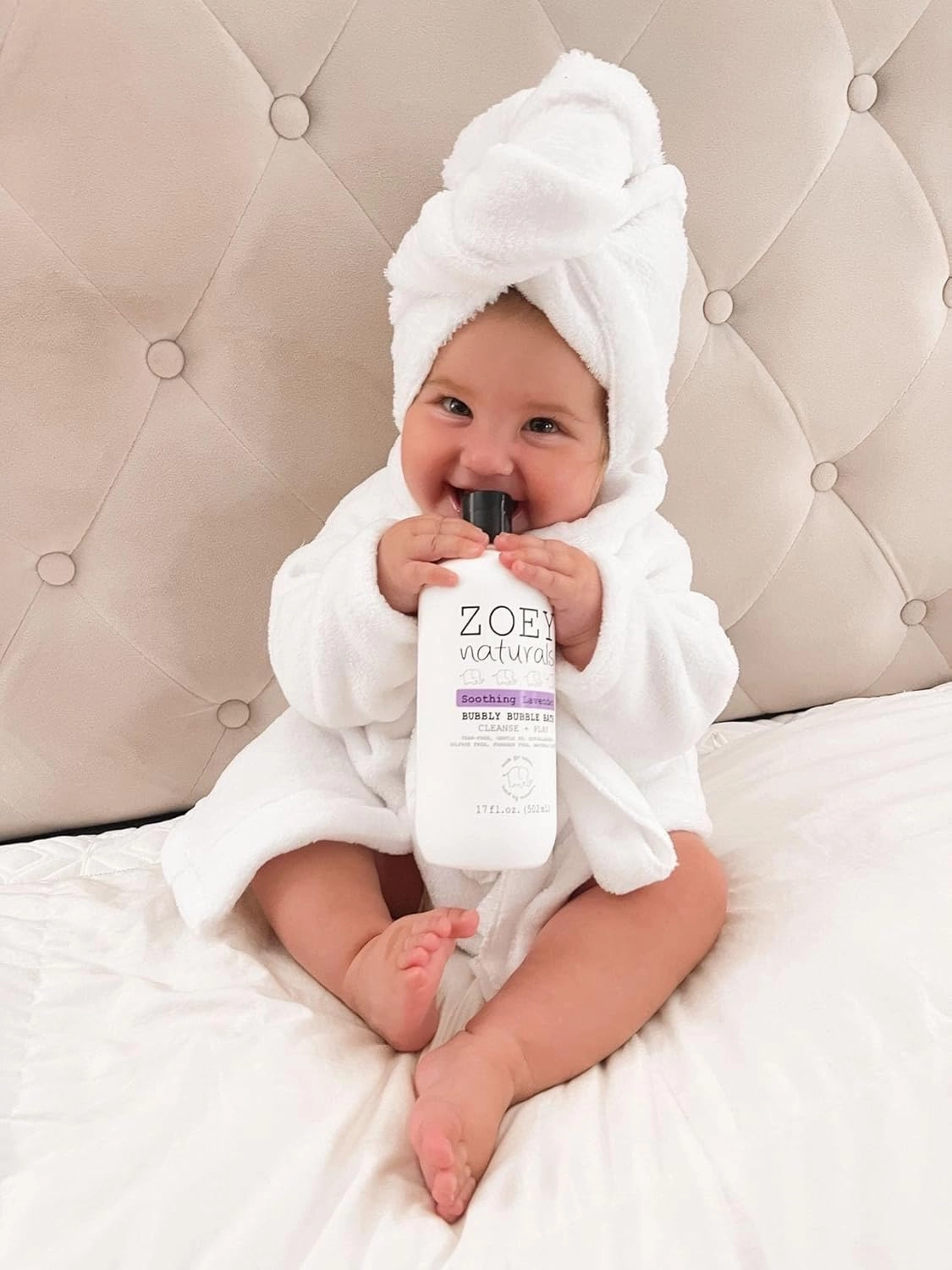 Zoey Naturals - Soothing Lavender Bubble Bath for Kids & Babies, Tear-Free Moisturizing Toddler Soap with Aloe & Avocado Oil for Calm Experience - Made in USA, 17 oz